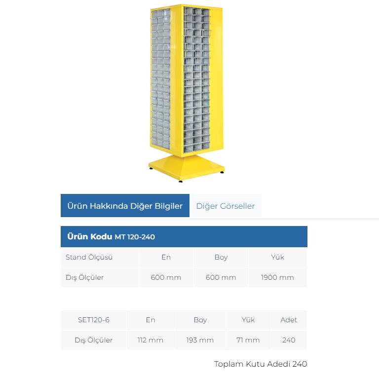 METAL DÖNER DOLAP MT 120-240 GÖZ
